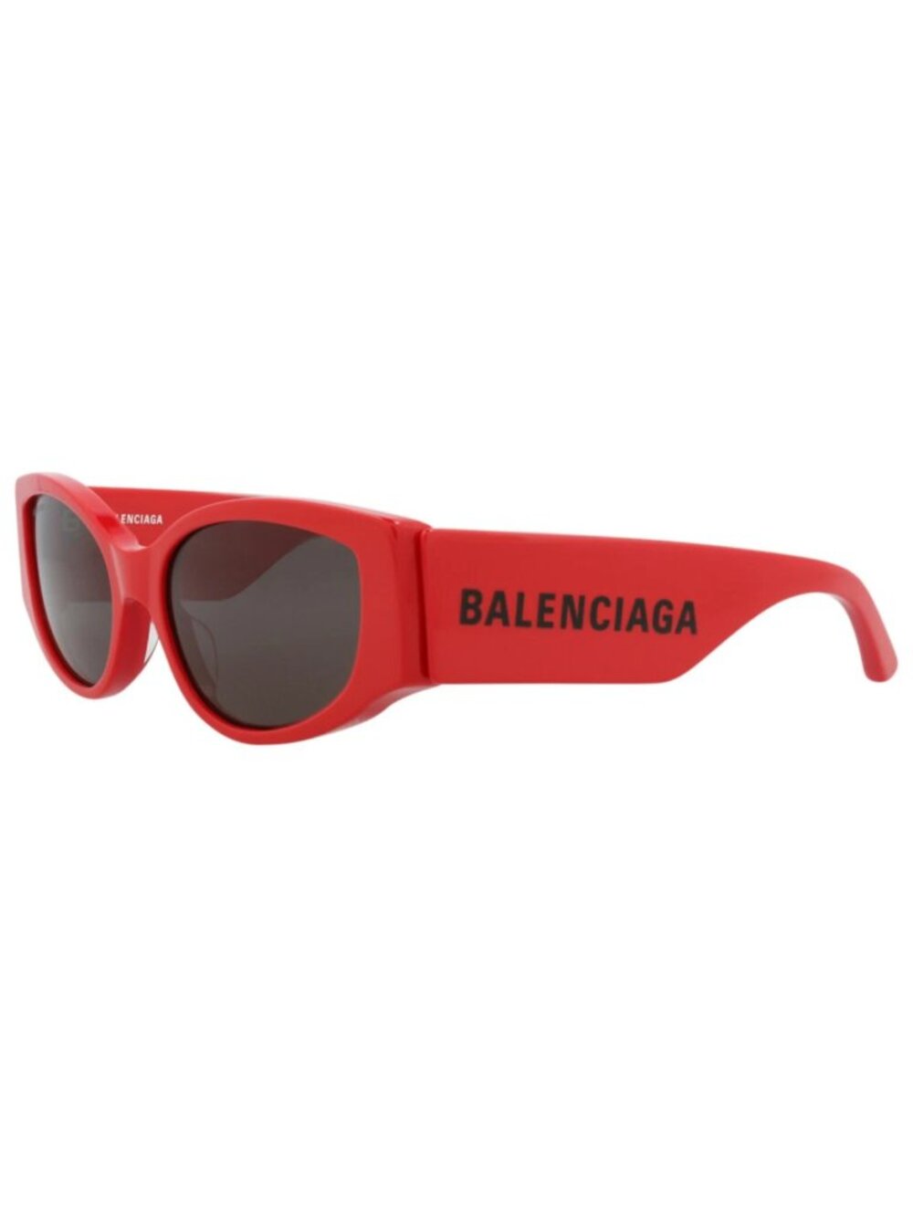 New Balenciaga Women's Sunglasses Cat Eye Recycled Acetate Frame Red Red Grey